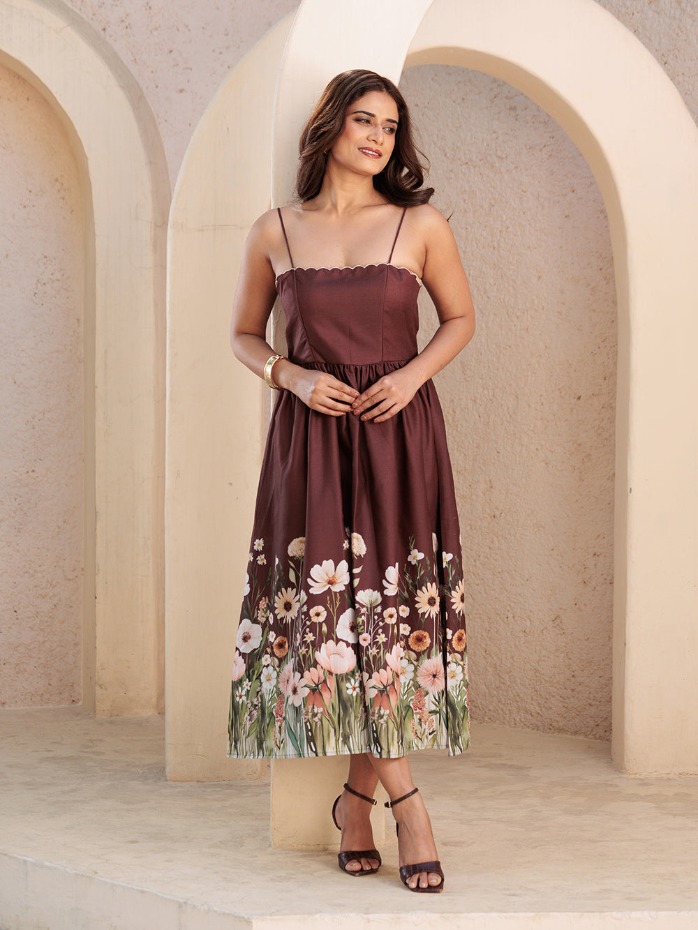 Neyra Brown Dress